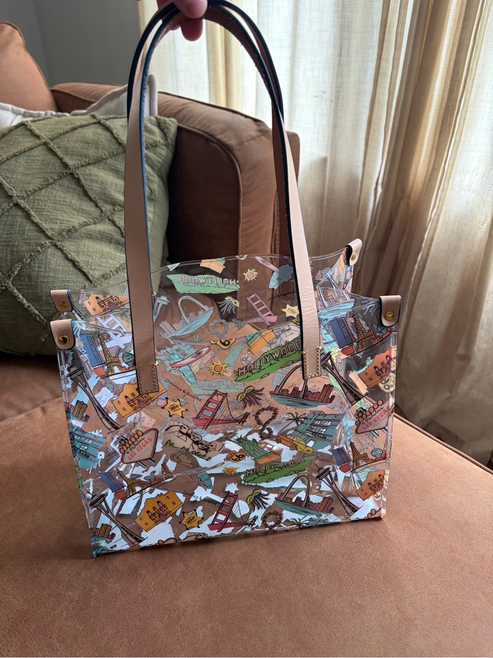 Dooney & Bourke Clear PVC Landmark Travel Tote Las Vegas Hollywood